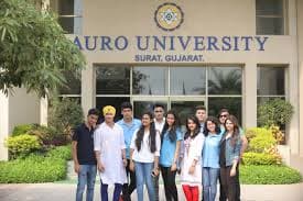 Campus view of AURO University, Surat 