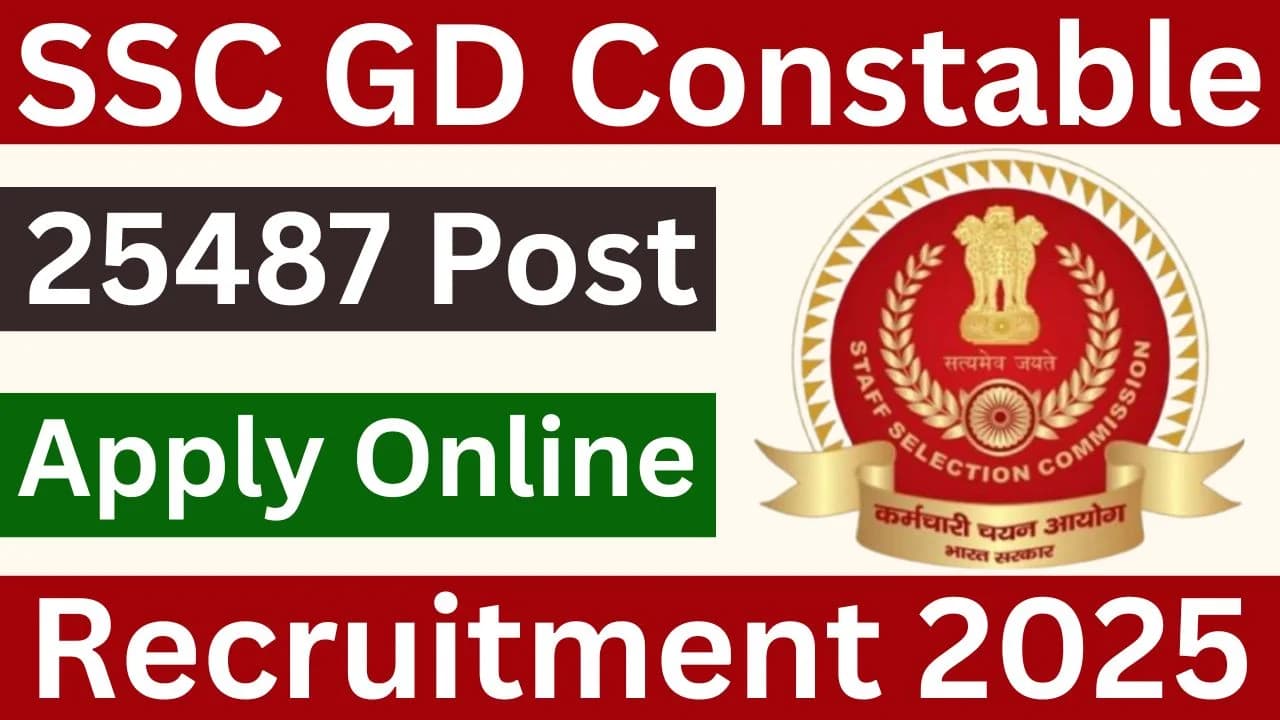 SSC GD Constable Recruitment 2026: 25,487 पदों पर 10वीं पास के लिए बंपर भर्ती, अंतिम तिथि 31 दिसंबर
